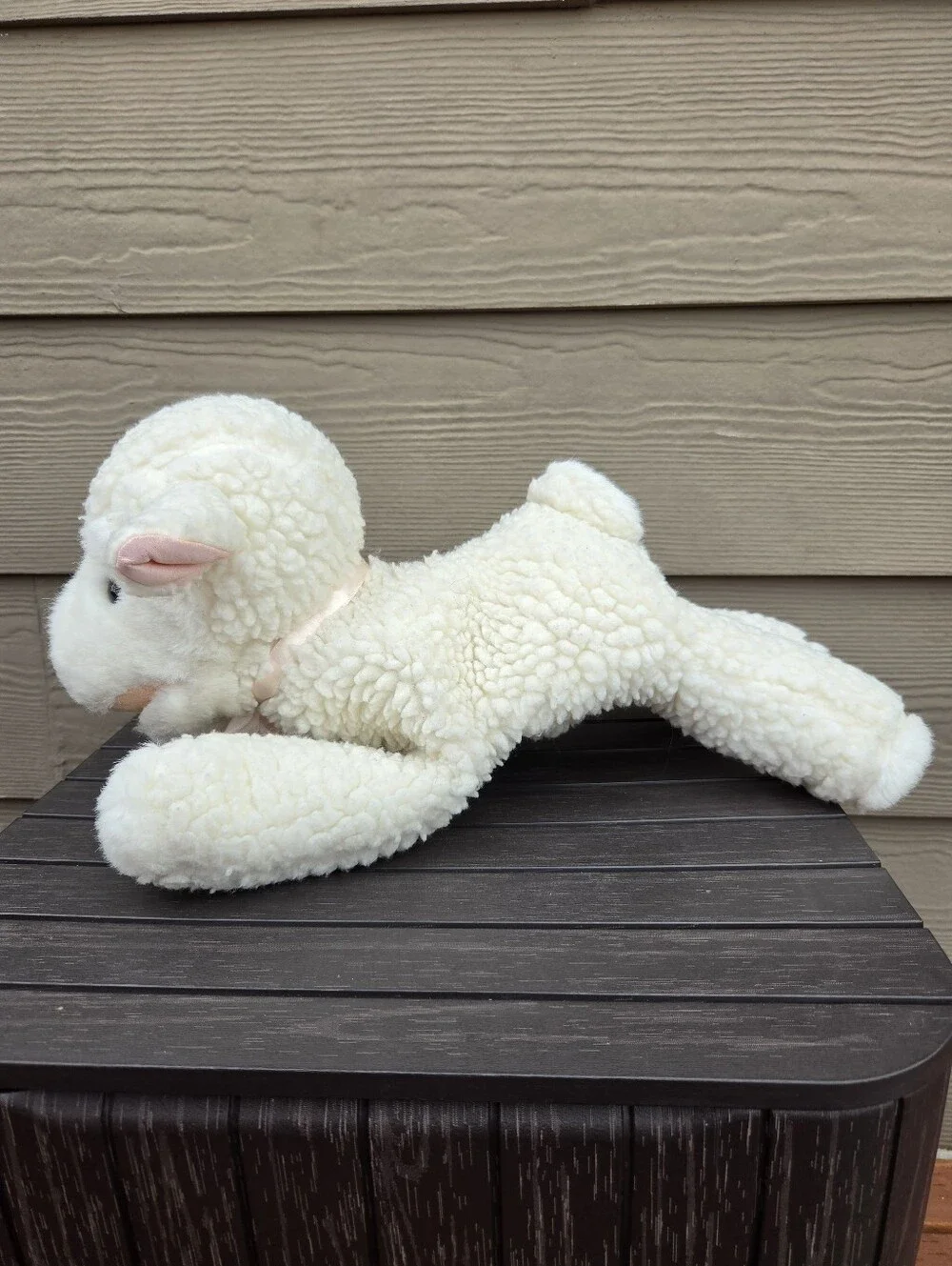 Vtg Mervyn’s Playful Pals White Lamb Hand Puppet Plush Stuffed Animal with Bell